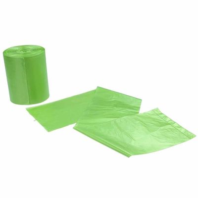 Green Plastic Food Bags On A Roll , Vegetable Plastic Bags Roll 1 Or 2 Sides Printing