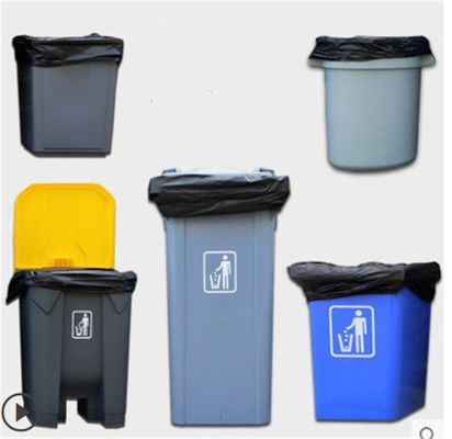 Black Biodegradable Garbage Bags / Biodegradable Dustbin Bags OEM Acceptable