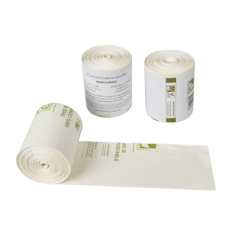 White Biodegradable Trash Bags , Oil Proof Biodegradable Dustbin Bags