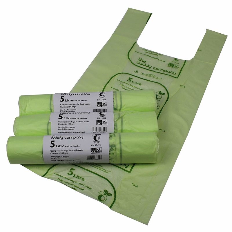 EN13432 Biodegradable Trash Bags , Corn Starch Compostable Bin Liners