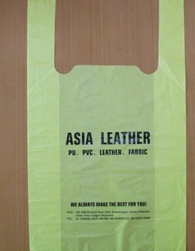 Small Compostable Shopping Bags , Corn Starch Plastic T Shirt Shopping Bags