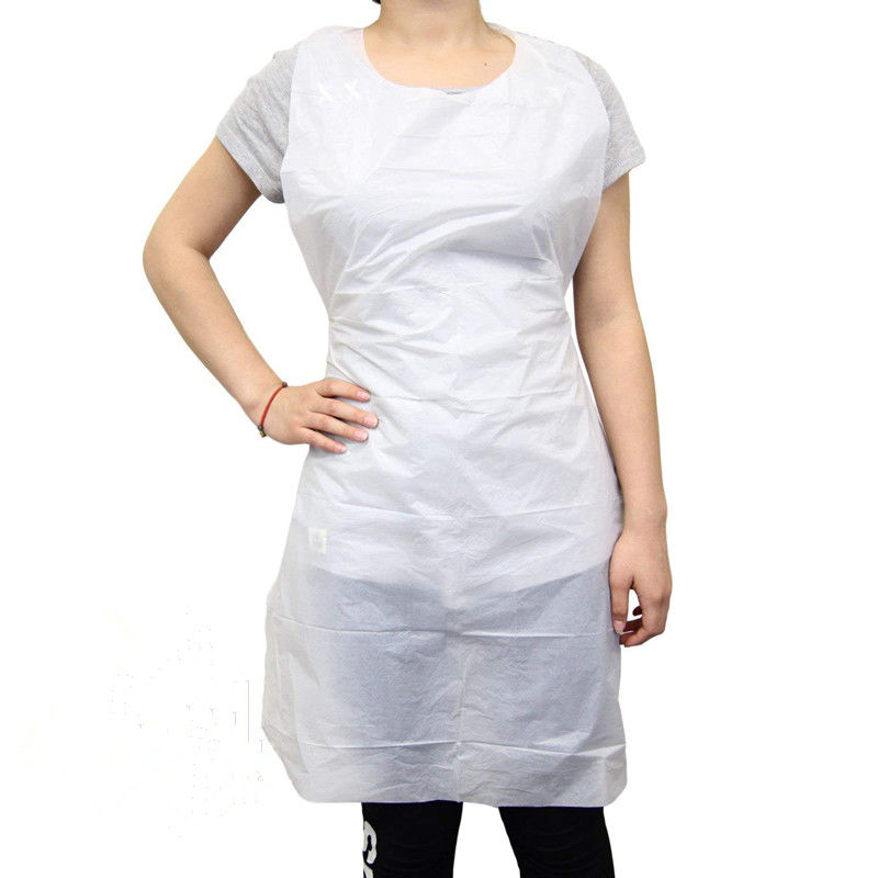 En13432 White Disposable Adult Aprons Compostable Material No Pollution