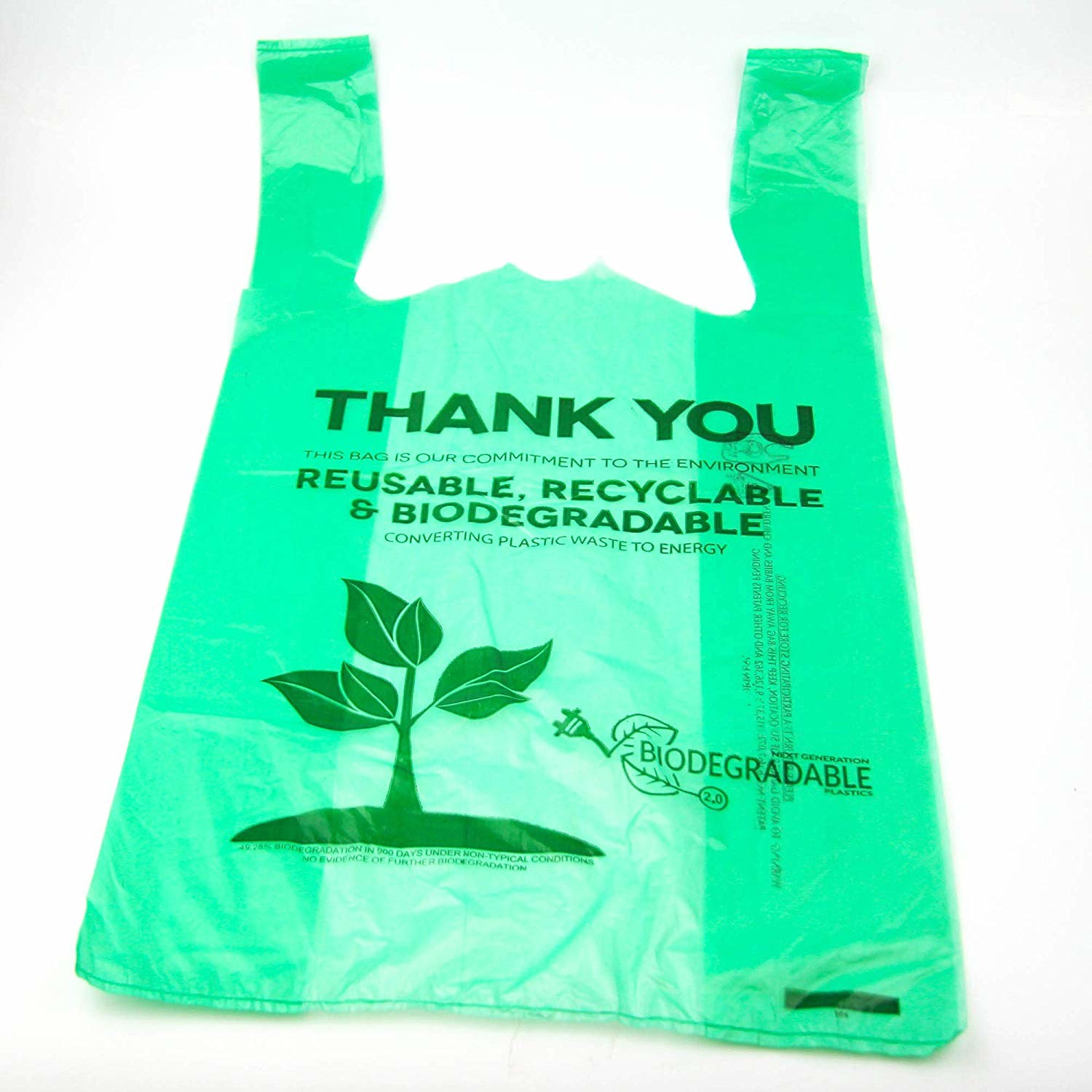40 Bio Based Compostable Vegetable Bags Corn Starch Material Green Color