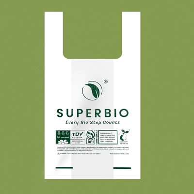 compostable 100% biodegradable plastic shopping bag