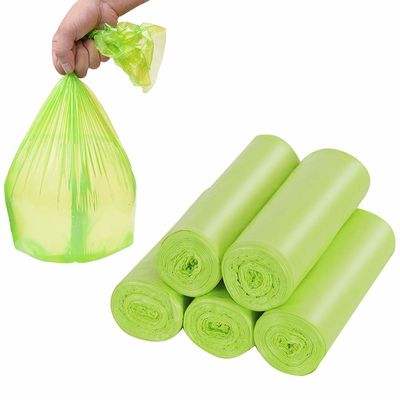 100 % Small Compostable Trash Bags , Flat Bin Liner Bags 0.01 - 0.08 Mm Thickness