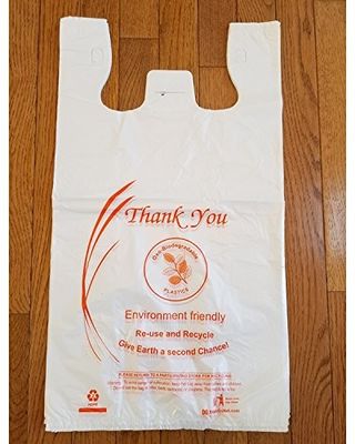 White Compostable Vegetable Bags Logo Printing Good Insulating Property